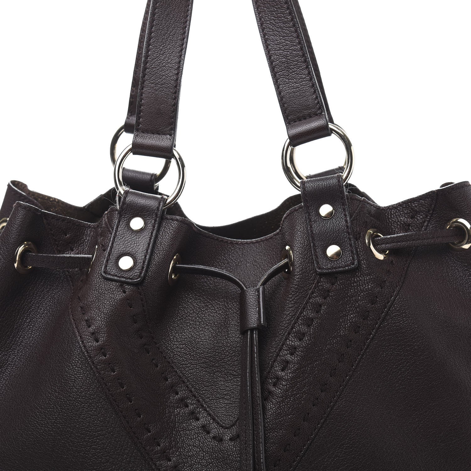 Saint Laurent Calfskin Reversible Double Sac Y Tote Gold Brown 12 of 12