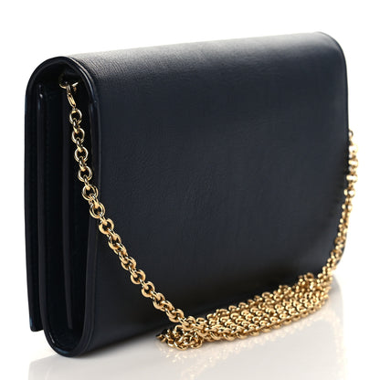 Saint Laurent Calfskin Monogram Belle de Jour Chain Clutch Navy 3 of 10
