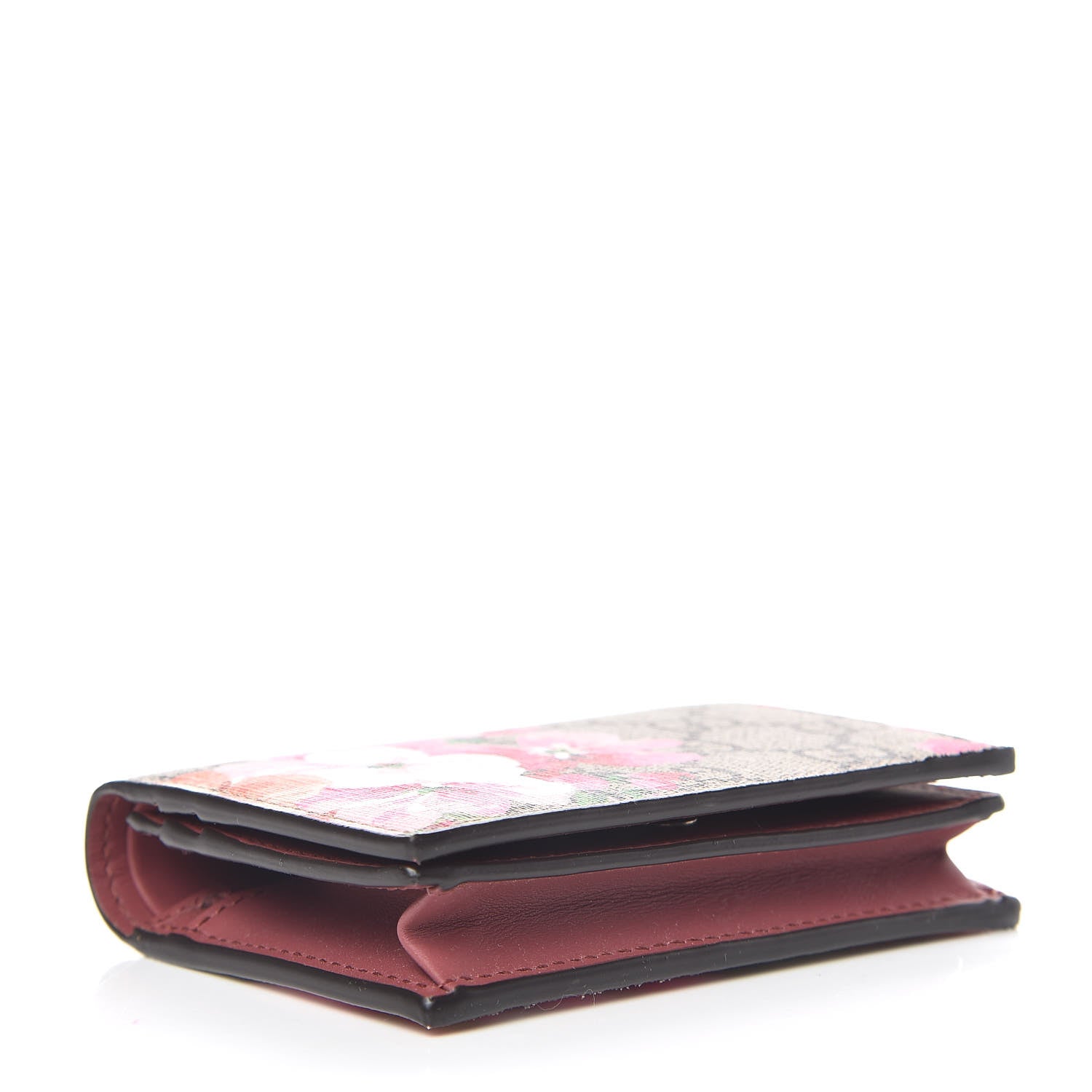 Gucci GG Supreme Monogram Blooms Card Case Wallet Beige Multicolor Dry Rose 4 of 7