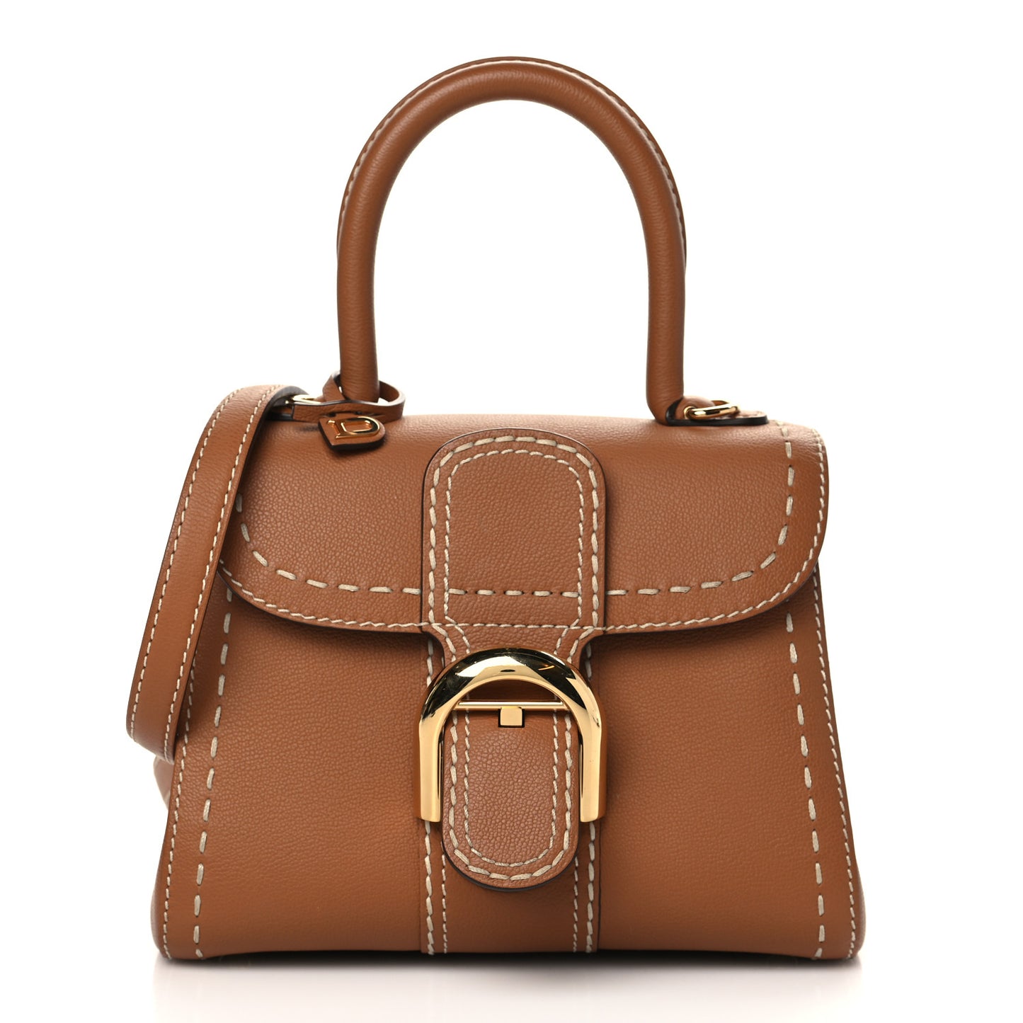 Grained Rodeo Calfskin Surpique Mini Brillant Satchel Vegetal Ivory