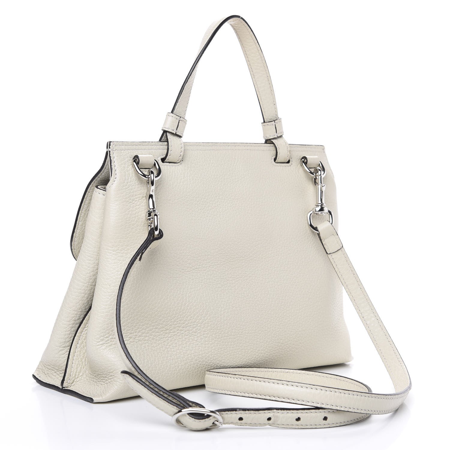 Gucci Cellarius Calfskin Small Bamboo Daily Top Handle Bag Mystic White 2 of 9