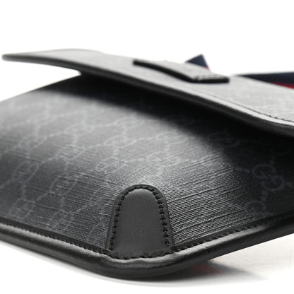 Gucci GG Supreme Monogram Web Slim Belt Bag Black Grey 8 of 9