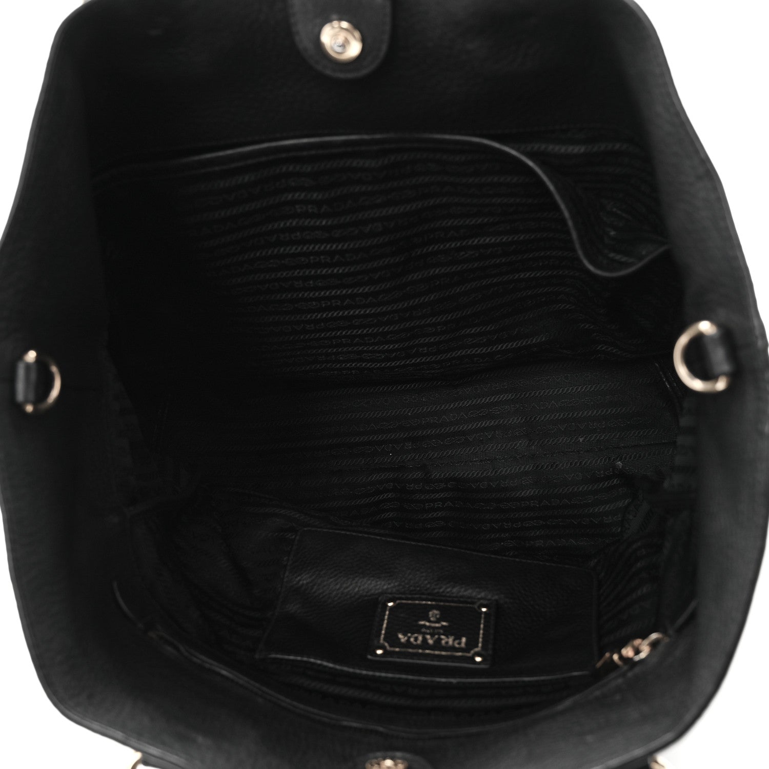 Prada Vitello Daino Shopping Tote Black 5 of 9