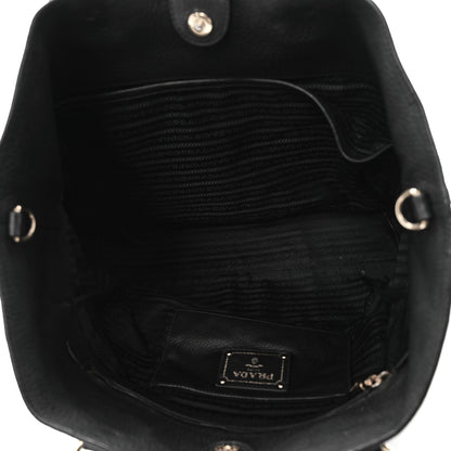 Prada Vitello Daino Shopping Tote Black 5 of 9