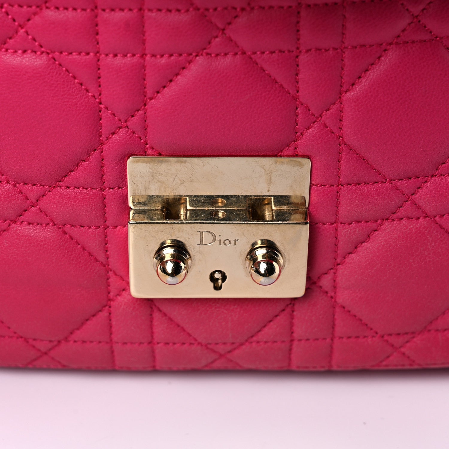 Christian Dior Lambskin Cannage Miss Dior Promenade Pouch Fuchsia 17 of 24