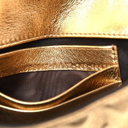 Fendi Vitello Catalan Mirror FF 1974 Embossed Mini Baguette Gold 7 of 9