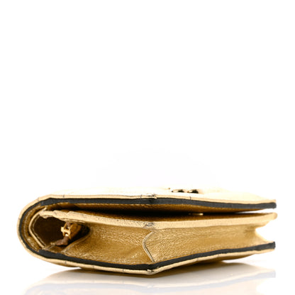 Jimmy Choo Nappa Quilted Hanne Compact Around Wallet Gold 4 of 8