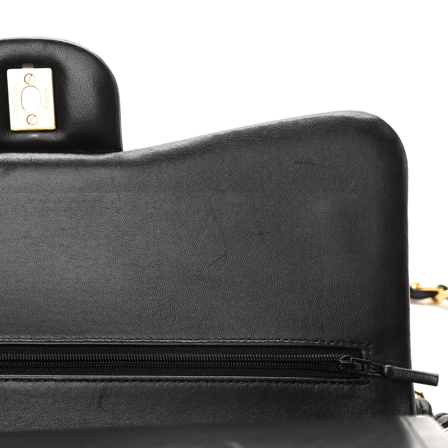 Lambskin Quilted Jumbo Double Flap Black