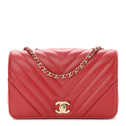Chanel Calfskin Chevron Quilted Mini Statement Flap Red 1 of 12