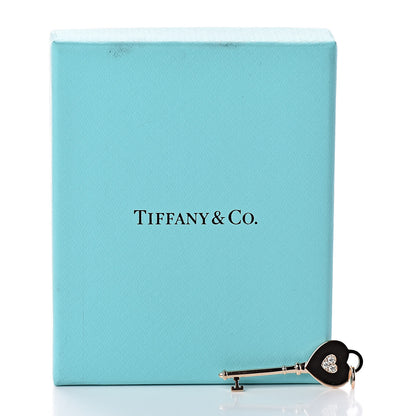 Tiffany 18K Rose Gold Diamond Heart Key Pendant 4 of 4