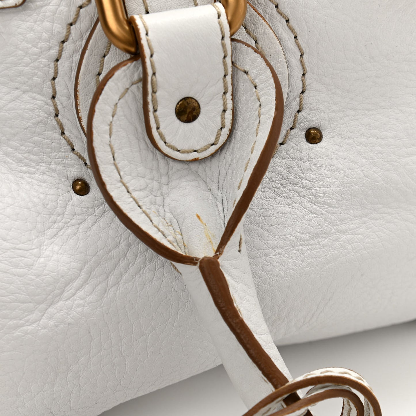 Calfskin Medium Paddington Satchel White