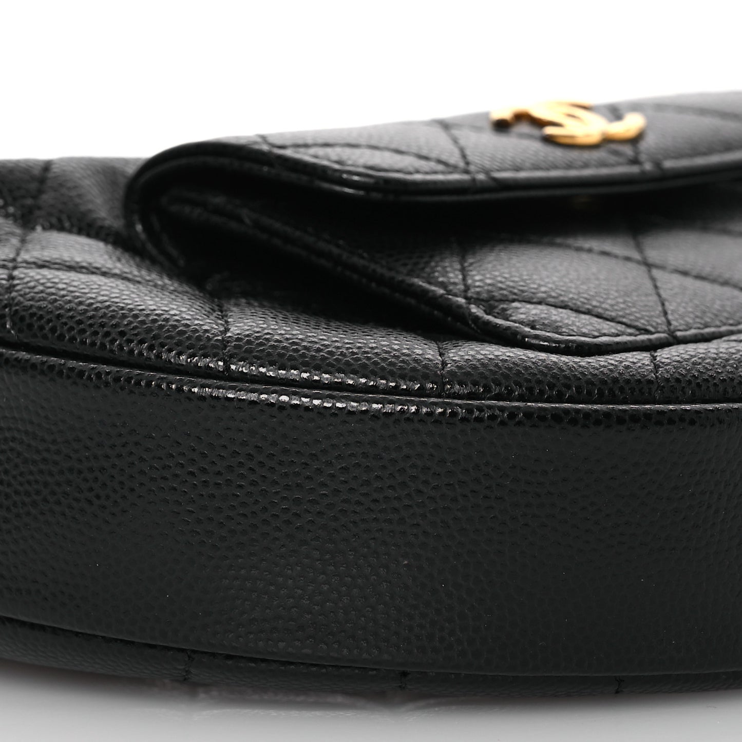Caviar Quilted Polly Pocket Pouch Hobo Black