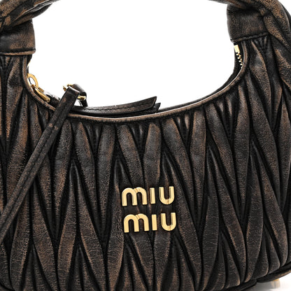 Miu Miu Nappa Matelasse Mini Wander Hobo Sabbia Caffe 7 of 9
