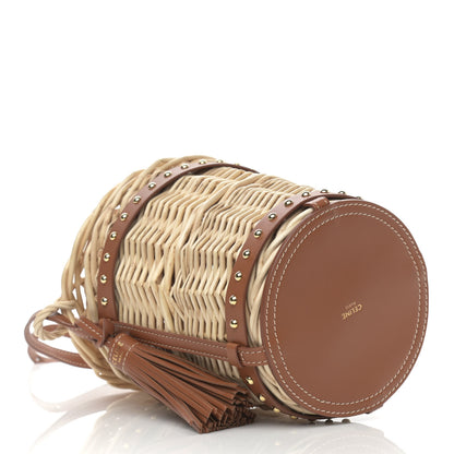 Celine Wicker Calfskin Mini Panier Bucket Bag Natural Tan 4 of 10