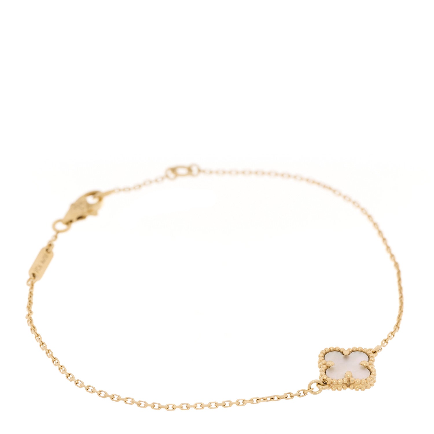 Van Cleef & Arpels 18K Yellow Gold Mother of Pearl Sweet Alhambra Bracelet 1 of 6