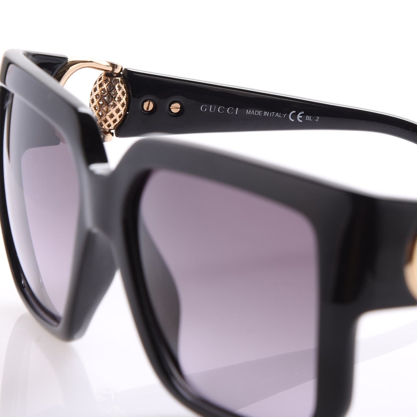 Square Frame Horsebit Sunglasses 3713/S Black