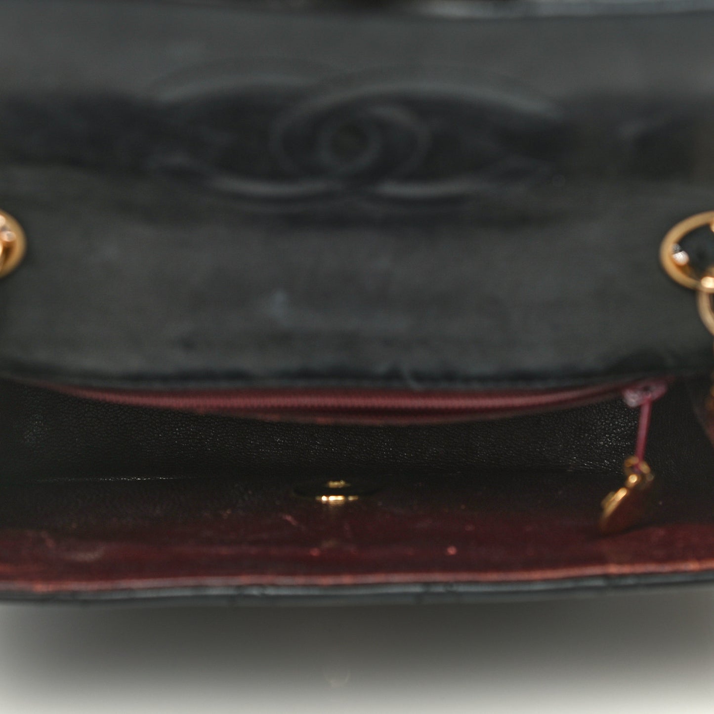 Lambskin Quilted Mini Square Flap Bag Black