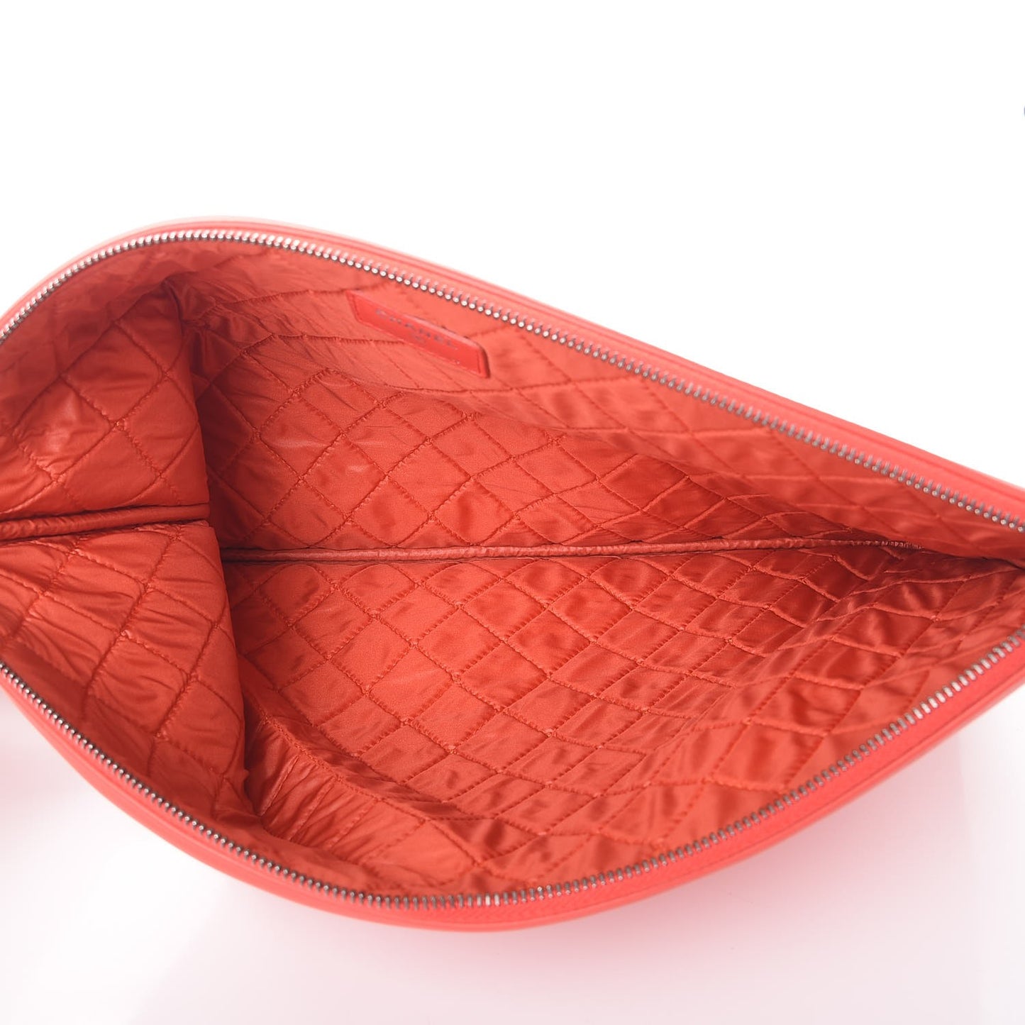 Lambskin Patent Quilted Large Cosmetic Case Red