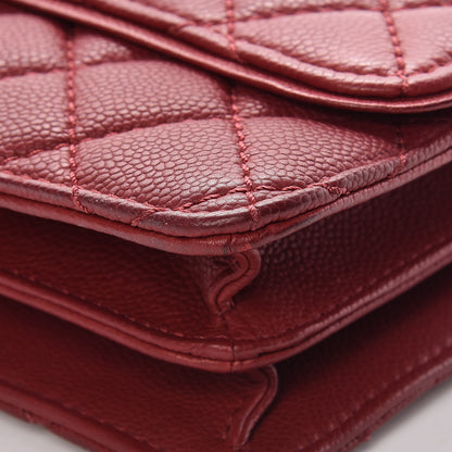 Chanel Caviar Quilted Flap With Chain Red 11 of 13