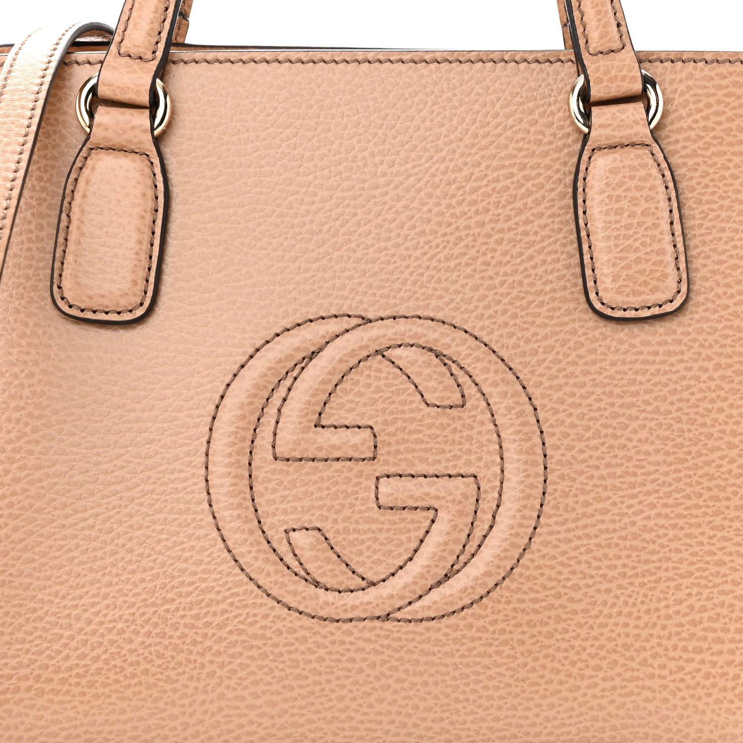 Gucci Dollar Calfskin Medium Soho Top Handle Satchel Camelia 8 of 10