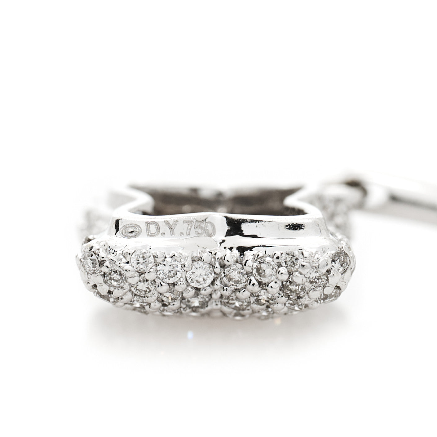18K White Gold Diamond Quatrefoil Drop Earrings