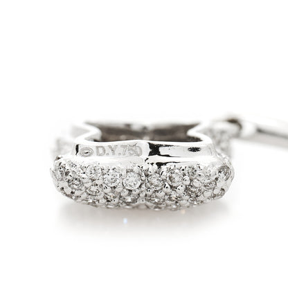 David Yurman 18K White Gold Diamond Quatrefoil Drop Earrings 4 of 6