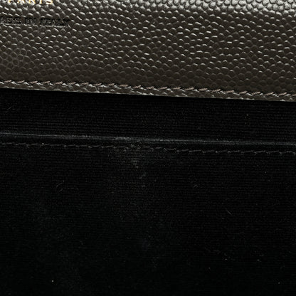 Saint Laurent Grain De Poudre Matelasse Chevron Monogram Envelope Clutch Earth 7 of 7