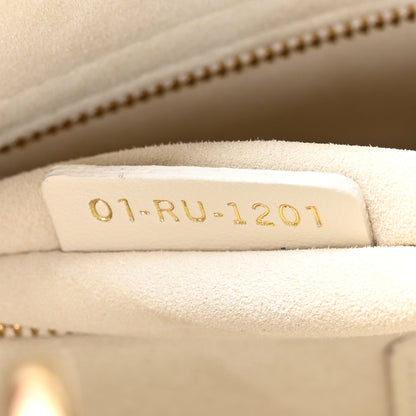 Christian Dior Calfskin Embroidered Medium Lady D-Lite White Gold 7 of 10