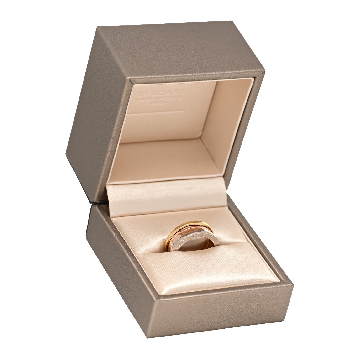 Bulgari 18K Rose White Yellow Gold B.Zero1 Three-Band Ring 51 5.75 7 of 7