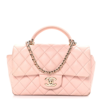 Chanel Lambskin Quilted Mini Top Handle Rectangular Flap Light Pink 1 of 14