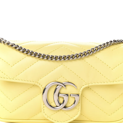Gucci Calfskin Matelasse Super Mini GG Marmont Shoulder Bag Banana 10 of 11