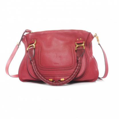 Chloe Calfskin Small Marcie Satchel Peony Red 1 of 9