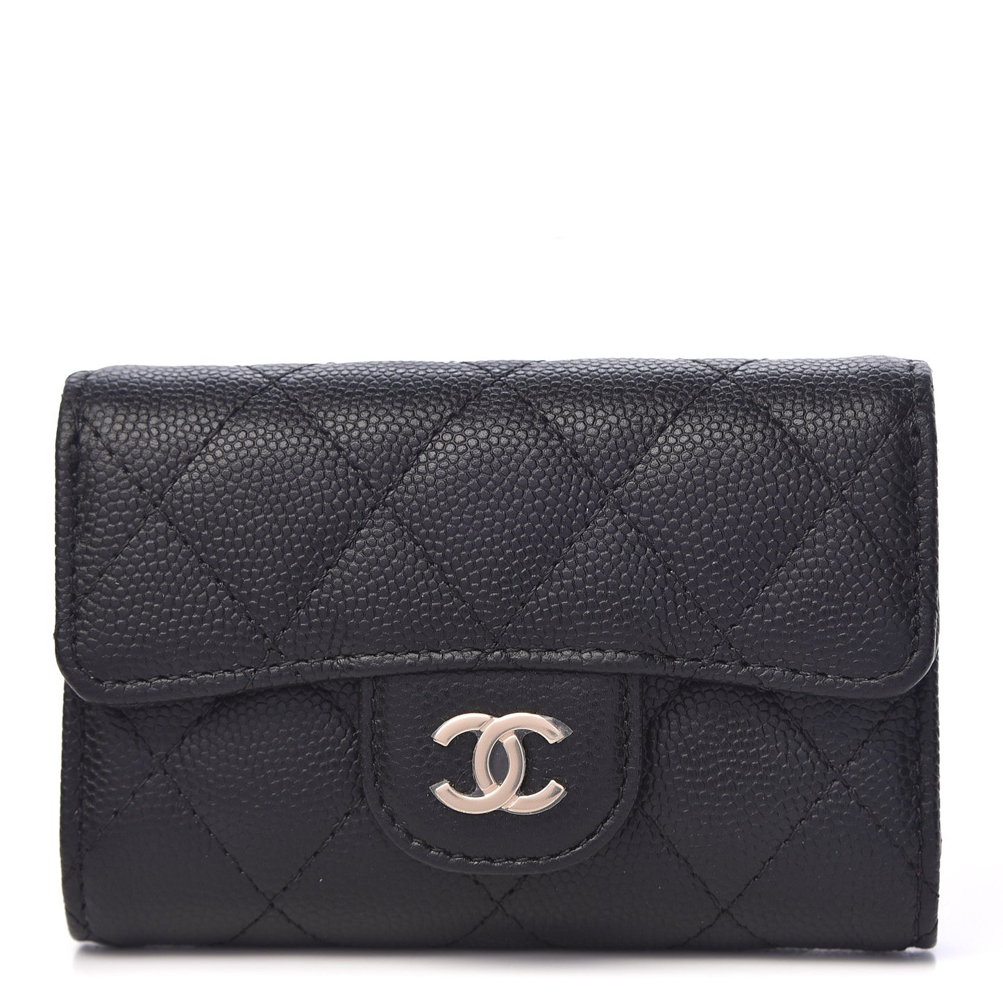 Caviar Quilted Classic 4 Key Holder Wallet Black