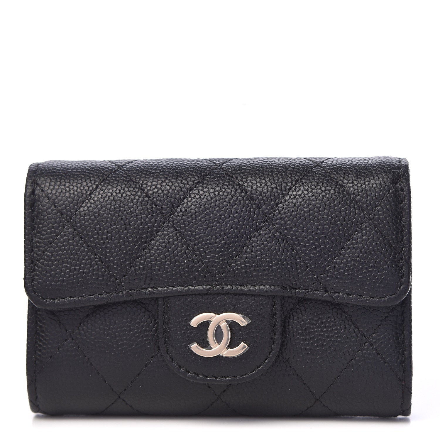 Chanel Caviar Quilted Classic 4 Key Holder Wallet Black 1 of 10