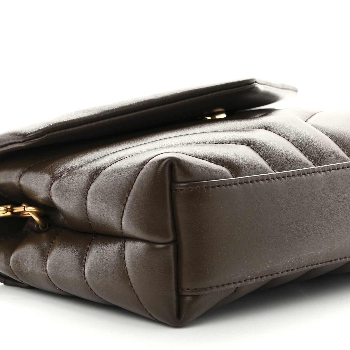 Calfskin Y Quilted Monogram Toy Loulou Crossbody Bag Soil Brown