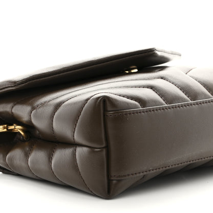 Saint Laurent Calfskin Y Quilted Monogram Toy Loulou Crossbody Bag Soil Brown 10 of 11