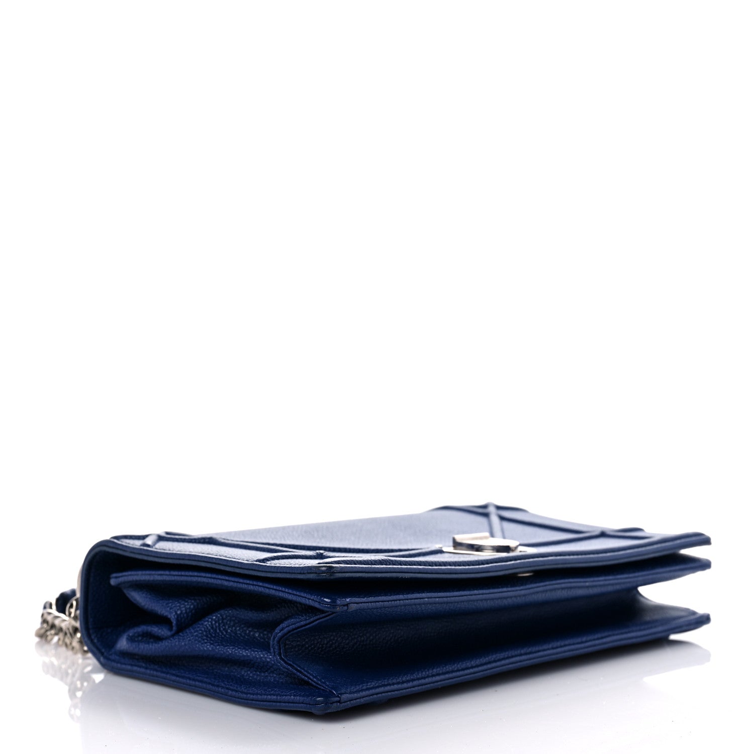 Christian Dior Grained Calfskin Medium Diorama Flap Bag Blue 3 of 15