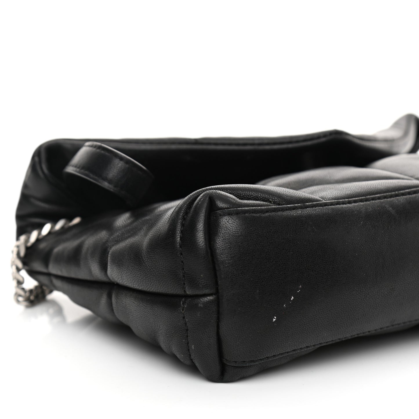 Lambskin Quilted Toy Loulou Puffer Monogram Chain Satchel Black