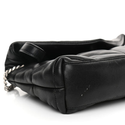 Saint Laurent Lambskin Quilted Toy Loulou Puffer Monogram Chain Satchel Black 8 of 13