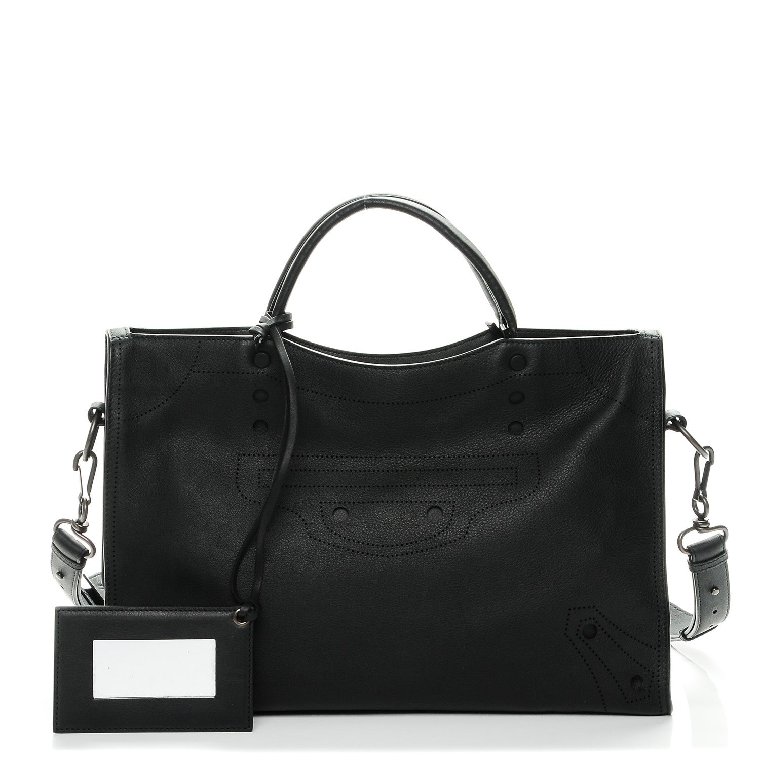 Balenciaga Veau Soyeux Perforated Blackout Hardware City Black 1 of 7