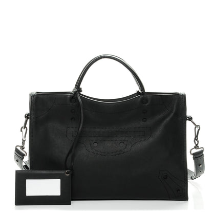 Balenciaga Veau Soyeux Perforated Blackout Hardware City Black 1 of 7