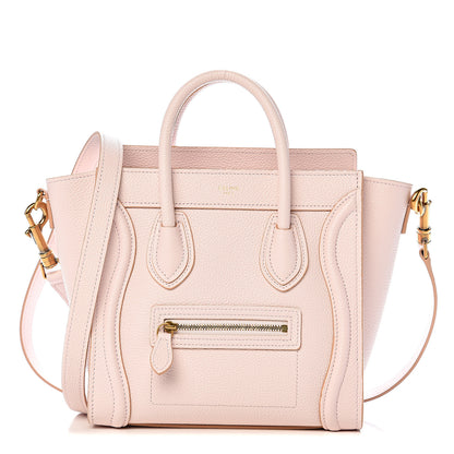 Celine Drummed Calfskin Nano Luggage Pale Pink 1 of 9