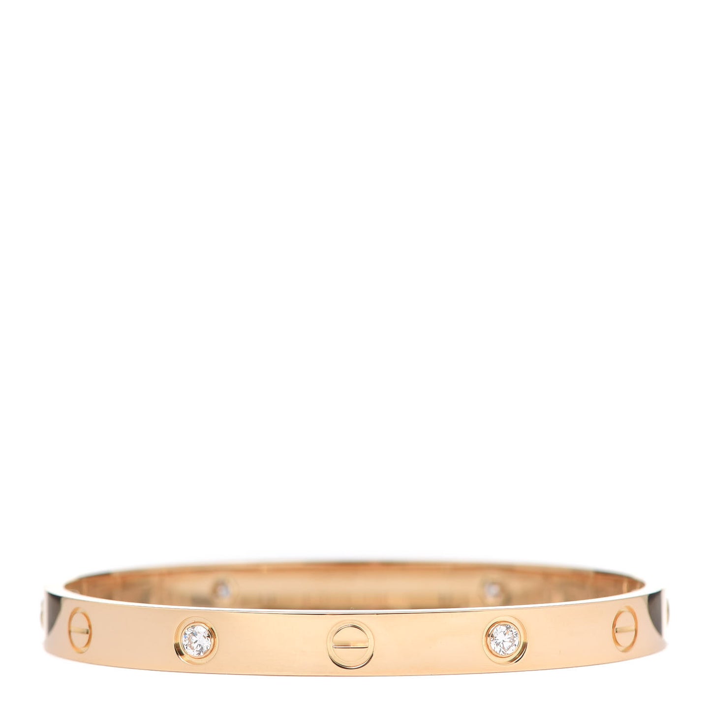 18K Yellow Gold 4 Diamond LOVE Bracelet 17