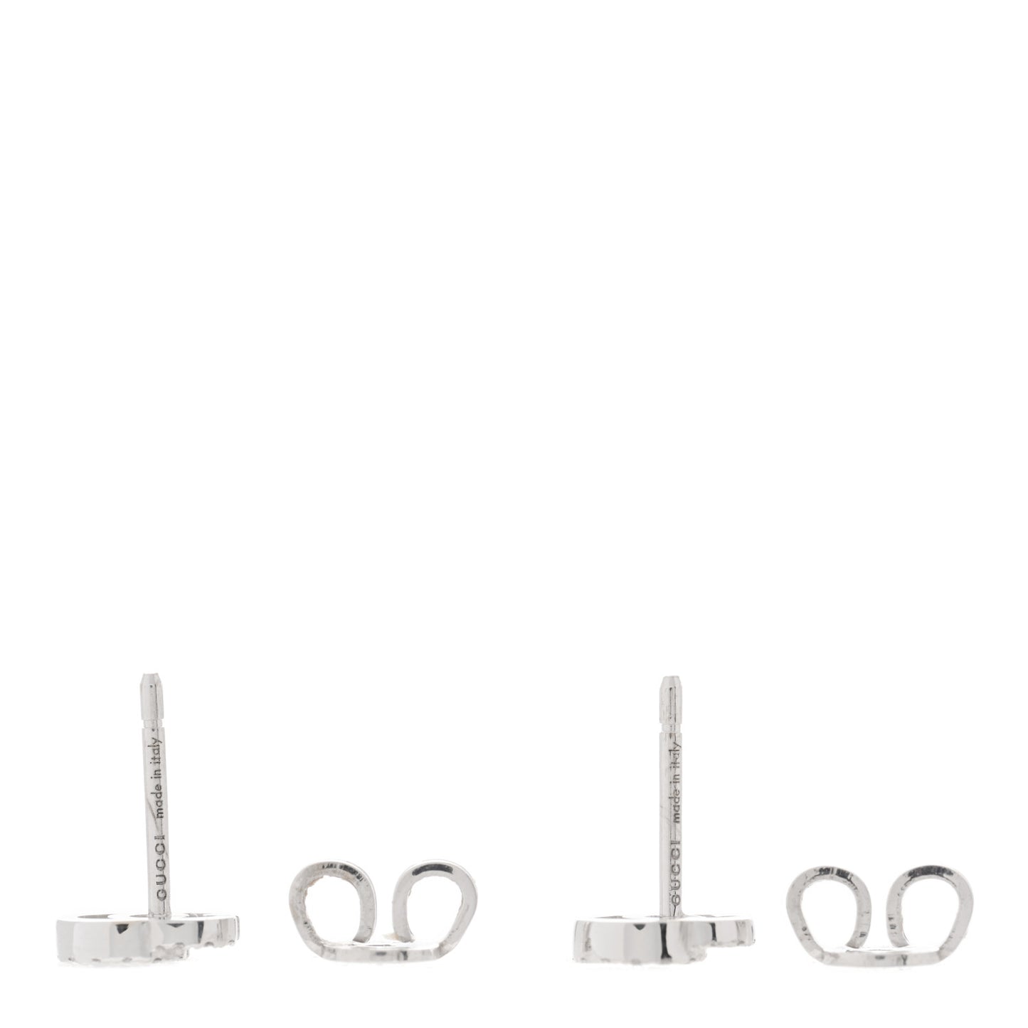 18K White Gold Diamond Mini Running G Earrings