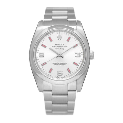 Rolex Stainless Steel 34mm Oyster Perpetual Air-King Watch Pink Index 114200 1 of 5