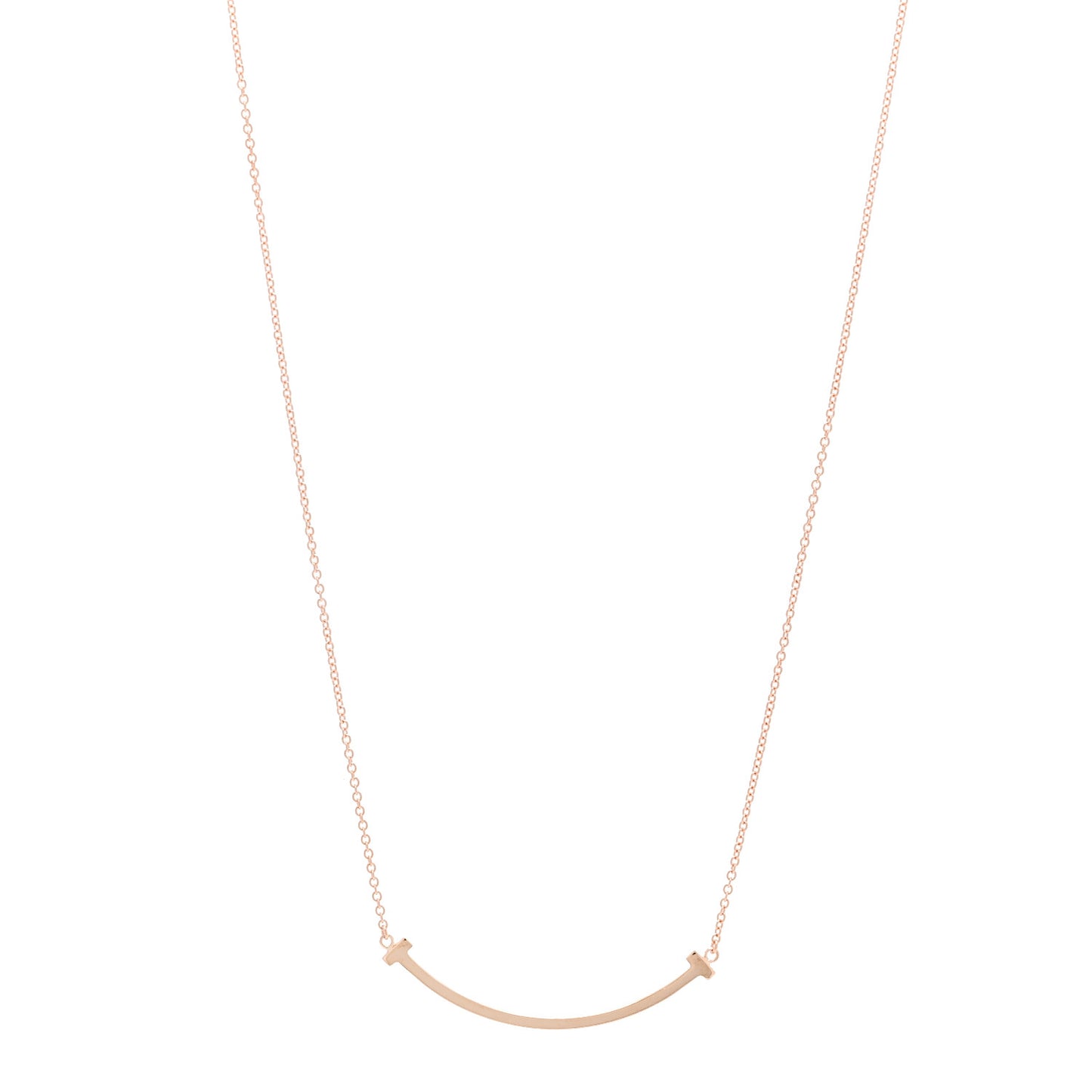 18K Rose Gold Small T Smile Pendant Necklace