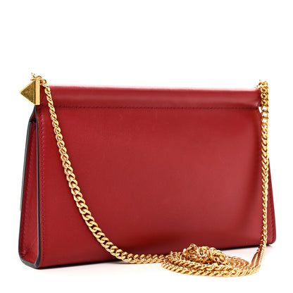 Valentino Garavani Calfskin VLogo Chain Shoulder Bag  Rouge Pur 3 of 9