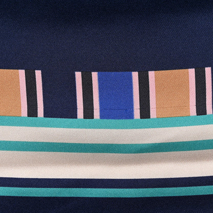 Chanel Silk CC Square Scarf Navy Multicolor 5 of 7