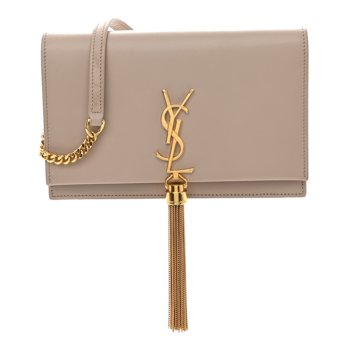 Saint Laurent Smooth Calfskin Classic Monogram Kate Tassel Chain Wallet 1 of 14