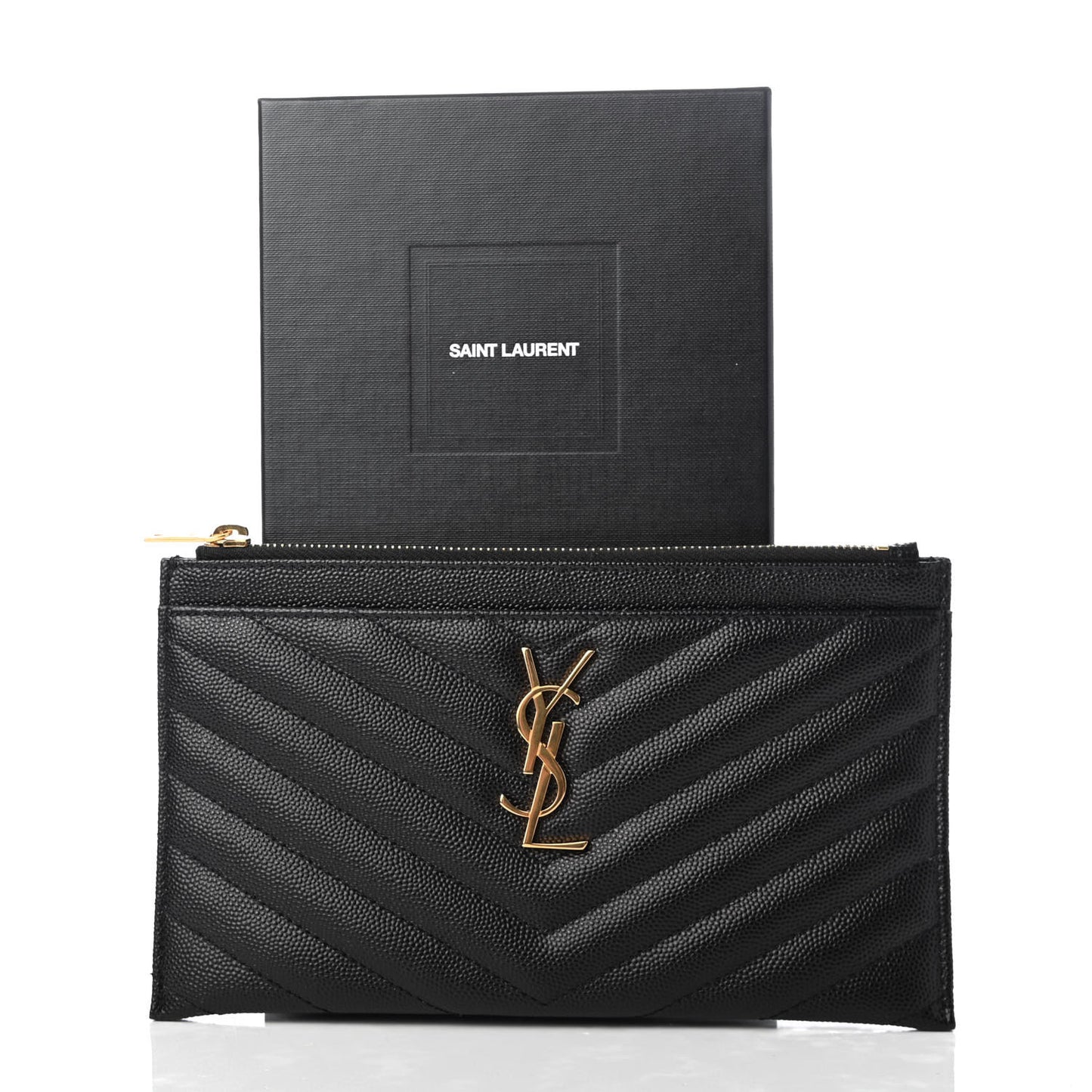 Grain De Poudre Chevron Monogram Bill Pouch Black